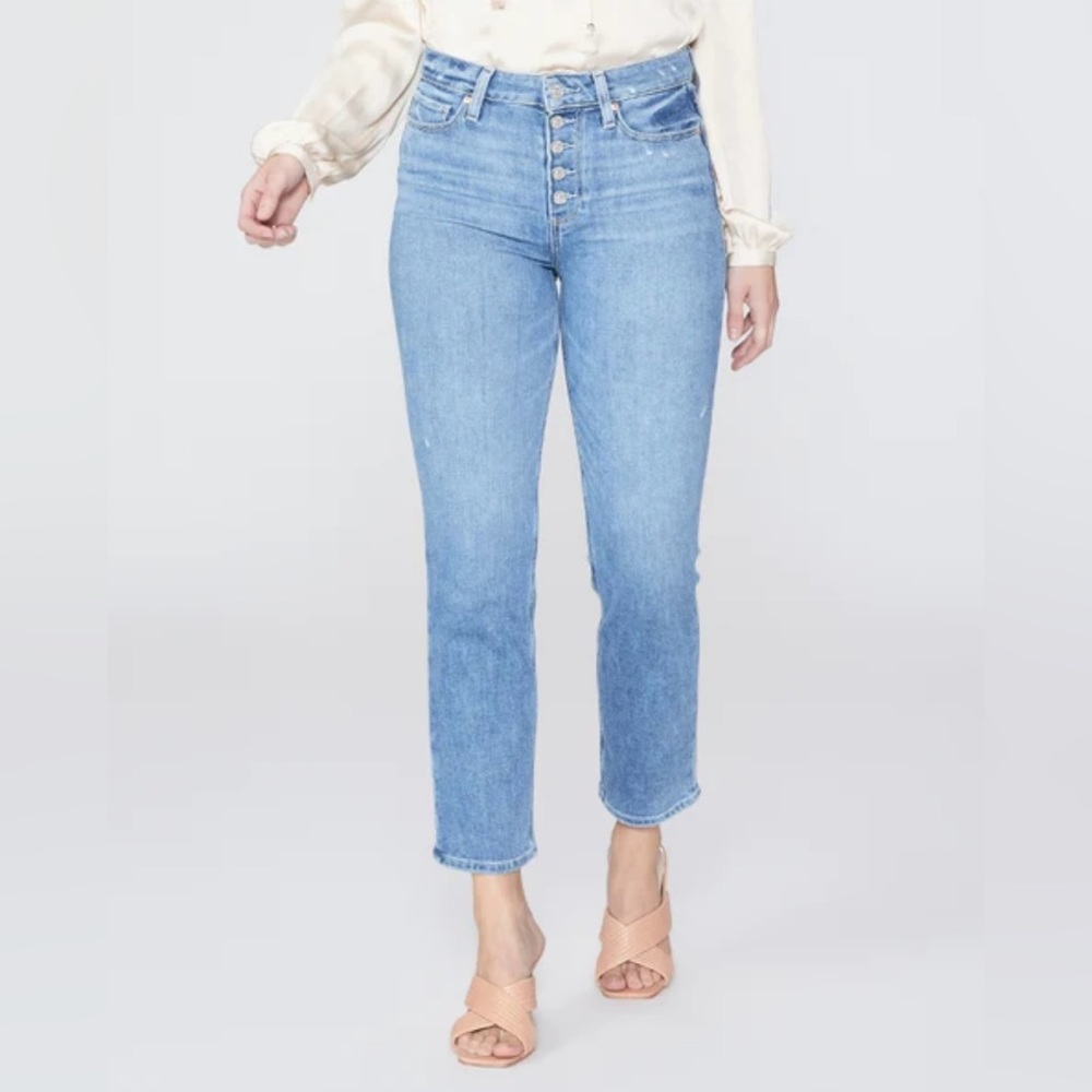 NWT - PAIGE JEANS CINDY CROP EXPOSED BOTTON FLY